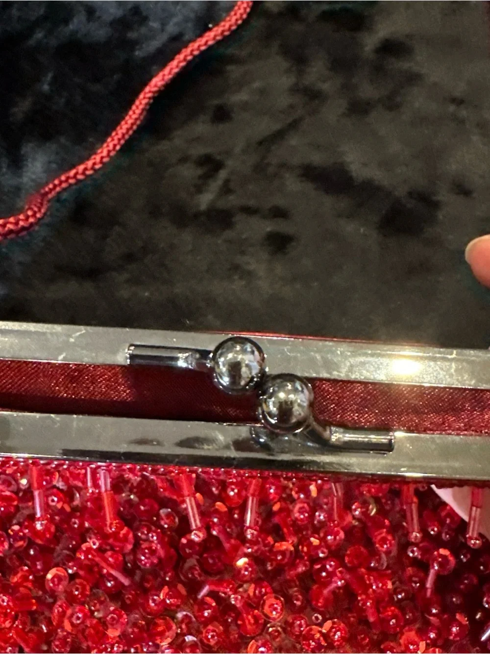 Red Beaded Evening Bag - Designer Style